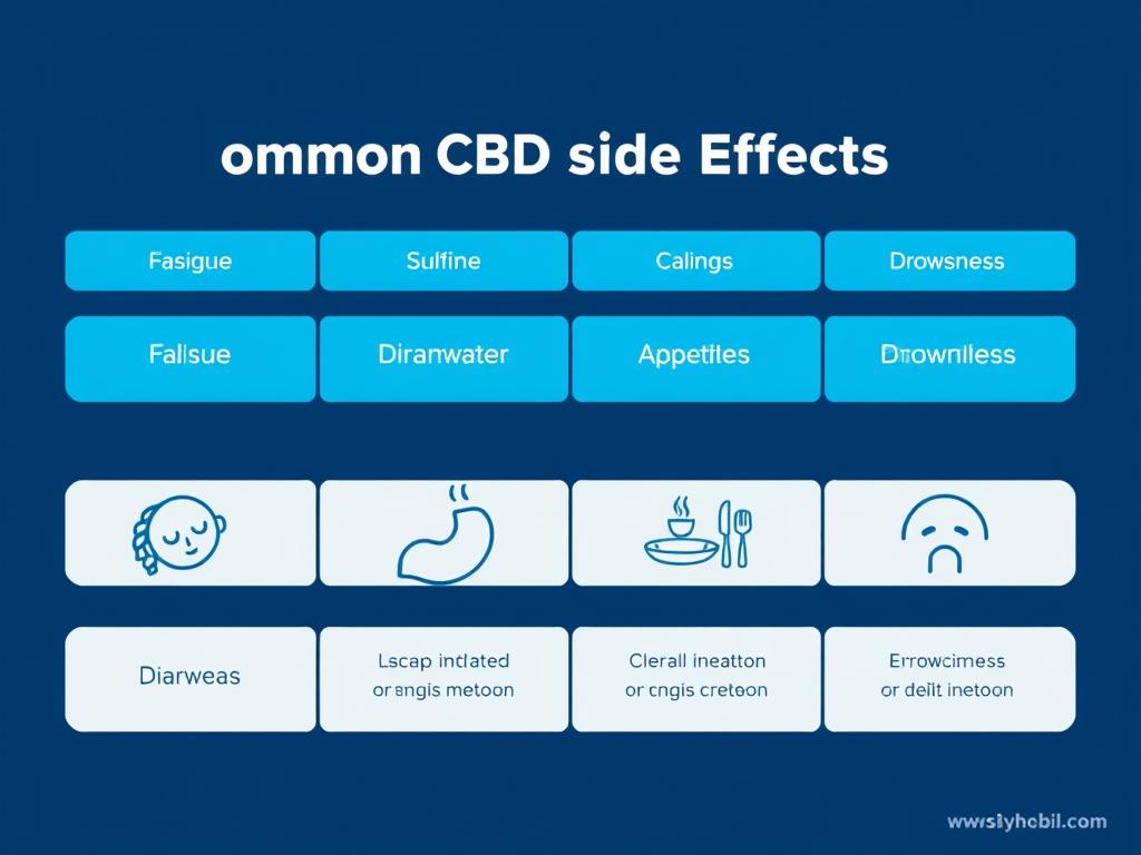 Infographic showing common CBD side effects - CBD pros and cons side effects