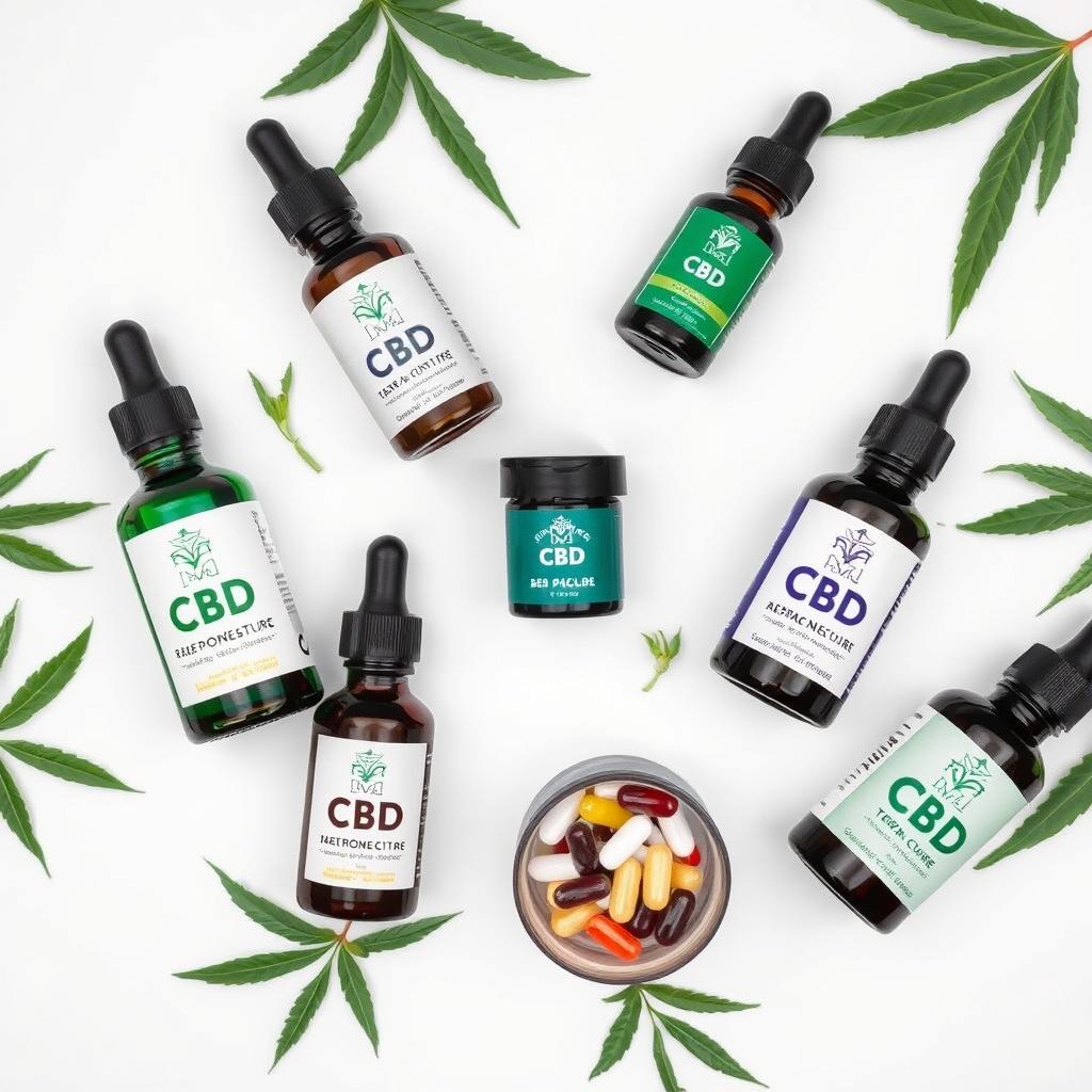 Various CBD product forms including oils, topicals, and edibles - CBD pros and cons product types